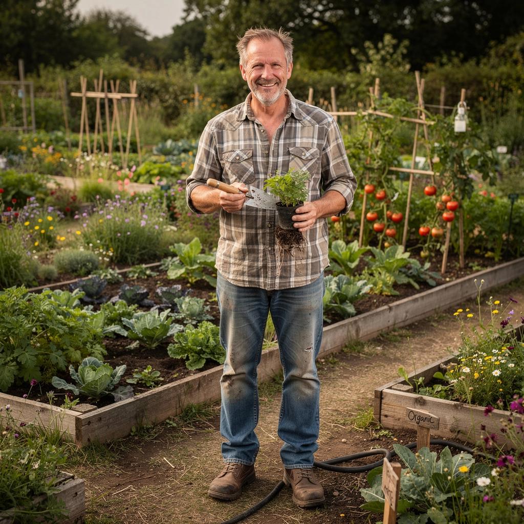 Ein schön gestalteter Landschaftsgarten mit Gehwegen und Pflanzenarrangements.