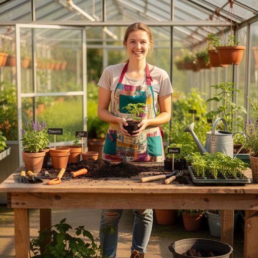 Ein Workshop, in dem Schüler lernen, wie man Pflanzen richtig pflegt.